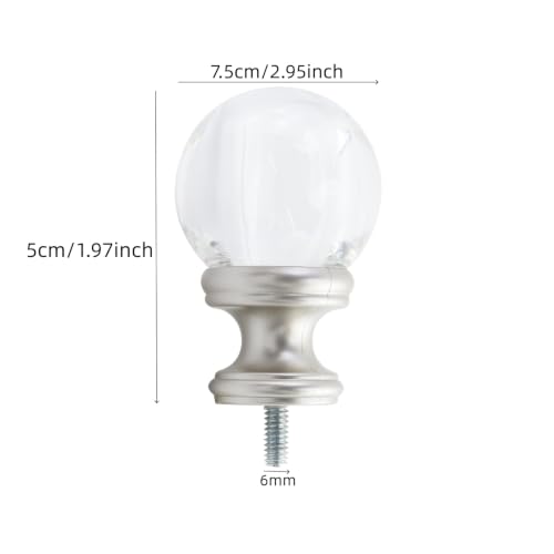 Curtain Rod Finials 5/8 and 3/4 Inch Diameter 2 Pack - Plastic End Caps