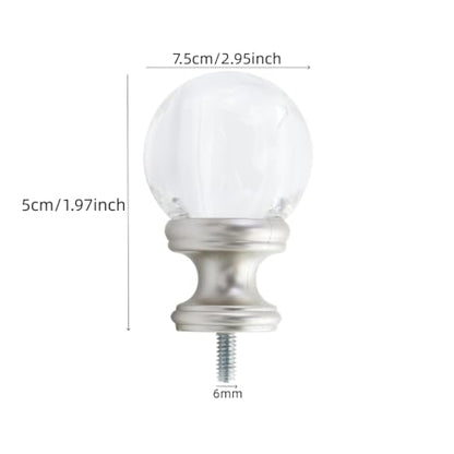 Curtain Rod Finials 5/8 and 3/4 Inch Diameter 2 Pack - Plastic End Caps