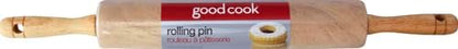 GoodCook Classic Wooden Rolling Pin - Effortless Rolling with Easy Roll Bearings | Perfect for Baking