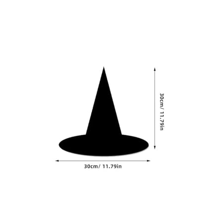 24pcs Flat Paper Witch Hat Hanging Decorations Halloween Witch Decor