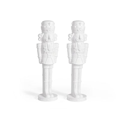 2 Pack DIY 4-Foot Nutcracker Prince Paintable Holiday Statue - White