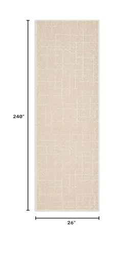 Well Woven Serenity Soft Linen Ivory Extra-Long Hallway Runner Rug 2'2" x 20' Variation