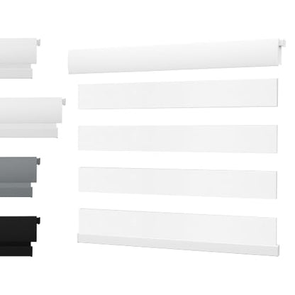 No Drill Zebra Window Blinds - Light Filtering White, 12x80 Inches