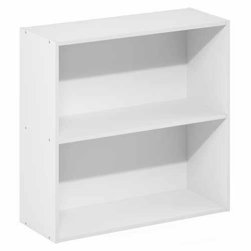 Furinno PASIR 2-Tier Book Shelf White 11.6 x 24.6 x 23.7 Inches