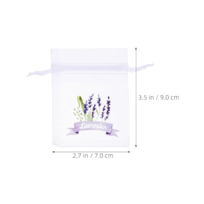 30 Pcs Drawstring Linen Sachet Bags for Lavender Storage - White Mesh