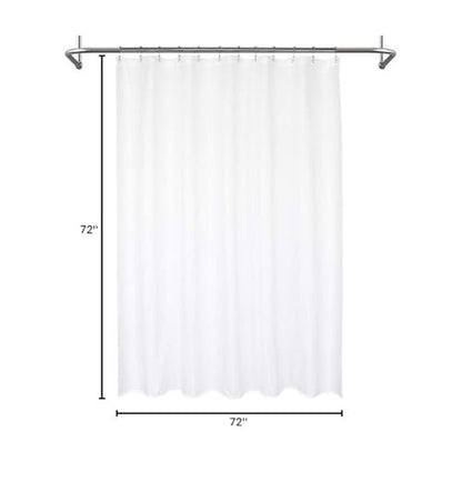 Mrs Awesome Waterproof Fabric Shower Curtain Liner, Suction Cups Included, Machine Washable Cloth Shower Curtain for Bathroom, 72 x 72 inch, White