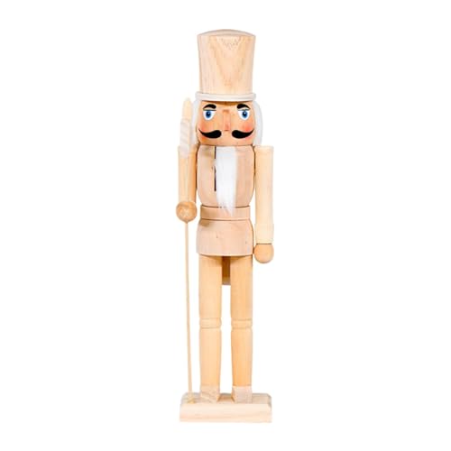 Unpainted Wooden Nutcracker Doll for DIY Christmas Decorations - 15 Inch