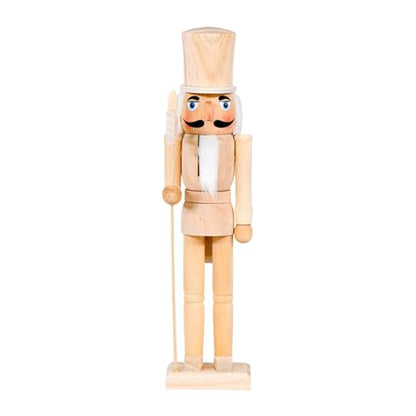 Unpainted Wooden Nutcracker Doll for DIY Christmas Decorations - 15 Inch