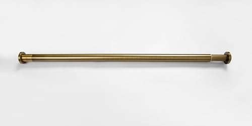 38-54 Inch Adjustable Tension Curtain Rod No Drill Brass Antique Finish