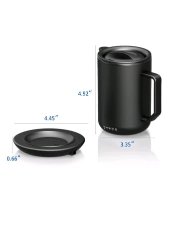 12 oz Stainless Steel Coffee Mug with Warmer Coaster and Spill-Proof Lid