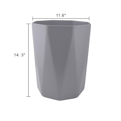 5 Gallon Geometric Plastic Trash Can - Slim Waste Bin for Bathroom Kitchen Bedroom