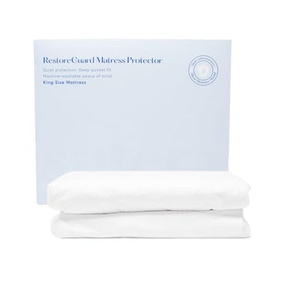 Sutera RestoreGuard Waterproof Mattress Protector - King Size, White