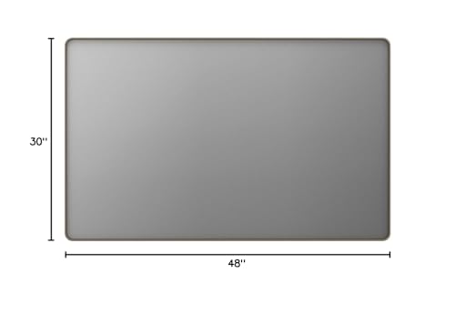 LOAAO 48”X30” Bronze Bathroom Mirrors for Vanity, Rounded Rectangle Brushed Bronze Metal Frame Mirror, Anti-Rust, Tempered Glass, Hangs Horizontally or Vertically