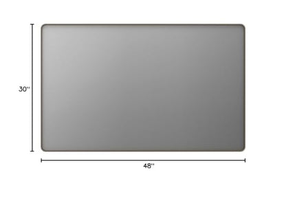 LOAAO 48”X30” Bronze Bathroom Mirrors for Vanity, Rounded Rectangle Brushed Bronze Metal Frame Mirror, Anti-Rust, Tempered Glass, Hangs Horizontally or Vertically