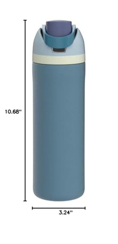 Owala FreeSip Insulated Stainless Steel Water Bottle with Straw, BPA-Free Sports Water Bottle, Great for Travel, 24 Oz, Denim