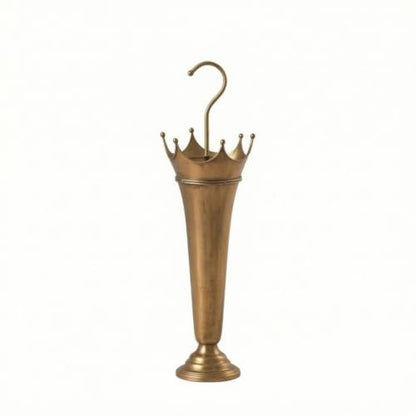 Crown-Shaped Floor Umbrella Stand Holder Rack with Antique Bronze Finish