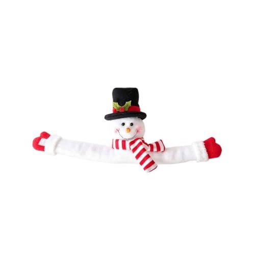 Christmas Curtain Tiebacks Set - Black Santa & Snowman Plush Holdbacks