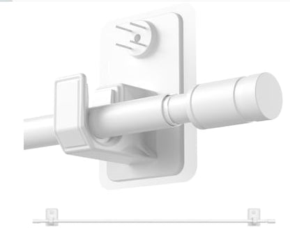 No-Drill Curtain Rod for Windows White 6 Pack Adjustable & Rent-Friendly