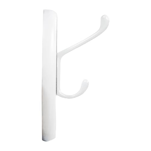 Double Bathroom Robe Hook White - Wall Mount Shower & Closet Accessory