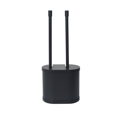 Black Toilet Bowl Brush and Plunger Set with Holder - Open Back Design