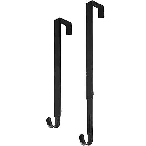 Dan&Dre Black Adjustable Wreath Door Hanger - Damage-Free Over the Door Hook