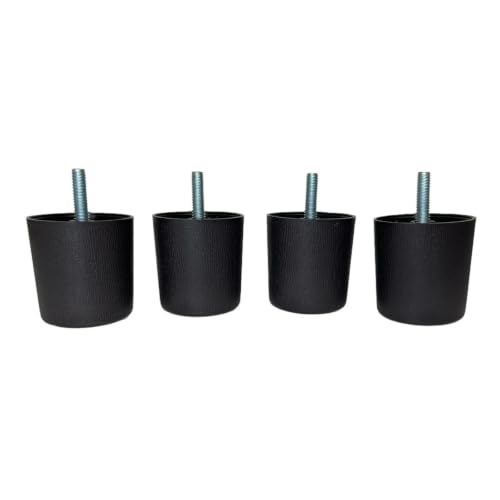 2-Inch Brown HDPE Plastic Sofa Legs with Bolts - Set of 4