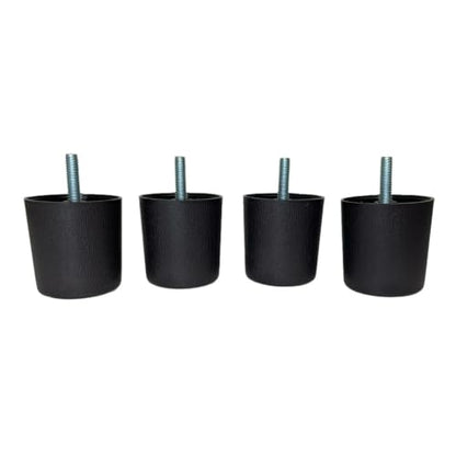 2-Inch Brown HDPE Plastic Sofa Legs with Bolts - Set of 4