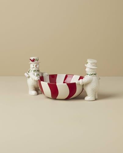 Lenox Ivory Porcelain Candy Dish with Gold Accents - Treat Bowl, Holly Days Collection