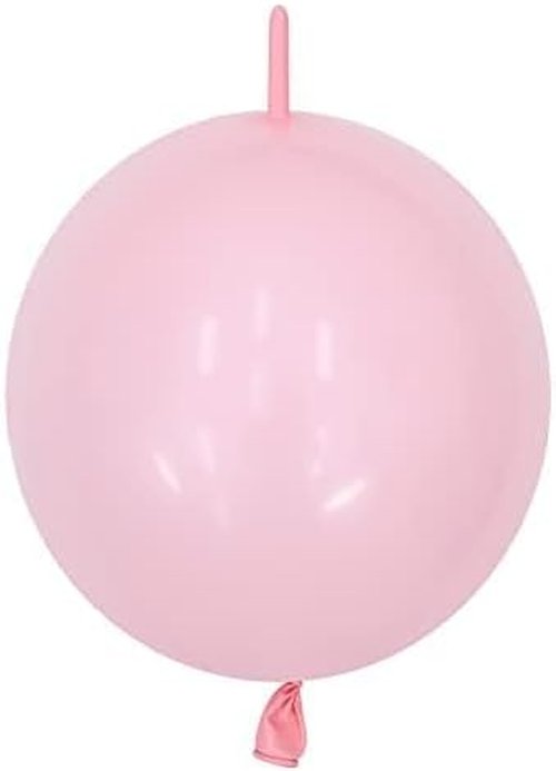 IN-JOOYAA 6 Inch Baby Pink Latex Quick Link Balloons - 100 Pcs for Party Decorations