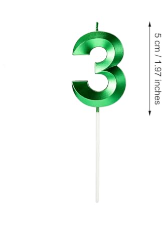 Green Number 17 Candle - 3D Gold Birthday Cake Topper for 17th Celebration - Girls Boys Party Supplies