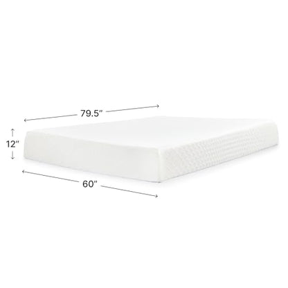 Signature Design by Ashley Chime 12 Memory Foam Mattress, Ultra Plush Contouring Support, Thick Memory Foam for Pressure Relief, Mattress in a Box, Queen Size