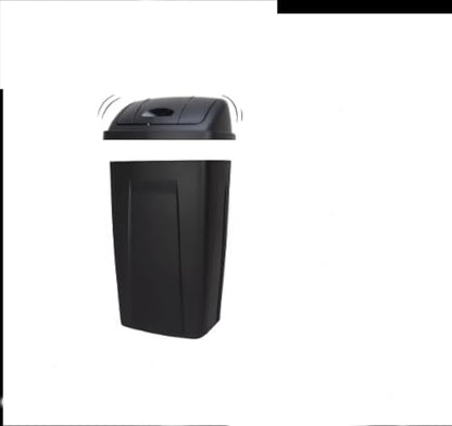 13 Gallon Plastic Trash Can with Swing Top Lid - Kitchen Waste Bin
