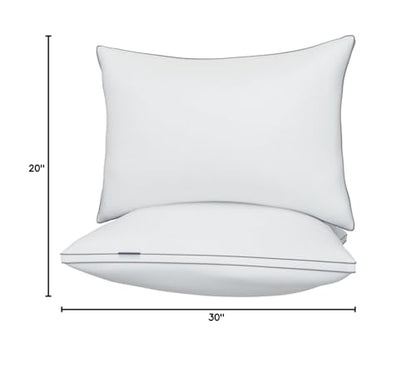 viewstar Pillows Queen Size Set of 2, Hotel Quality, Down Alternative Gusseted Bed Pillows for Side, Back, or Stomach Sleepers, White