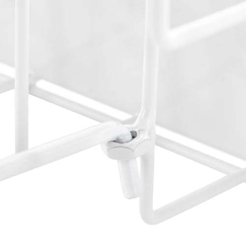 White 6-Tier Wire Book Display Shelf for Library Classroom