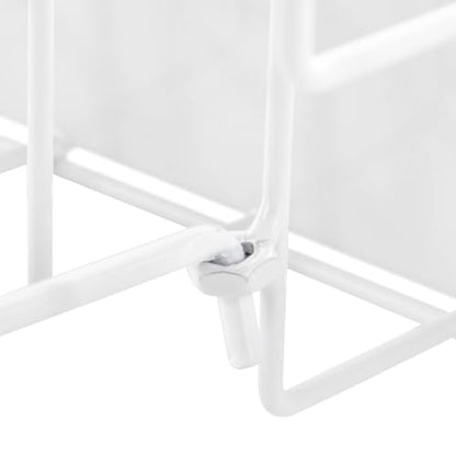White 6-Tier Wire Book Display Shelf for Library Classroom