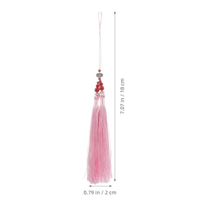Pink Taichi Sword Tassel Ornament for Rearview Mirror - Martial Arts Decor