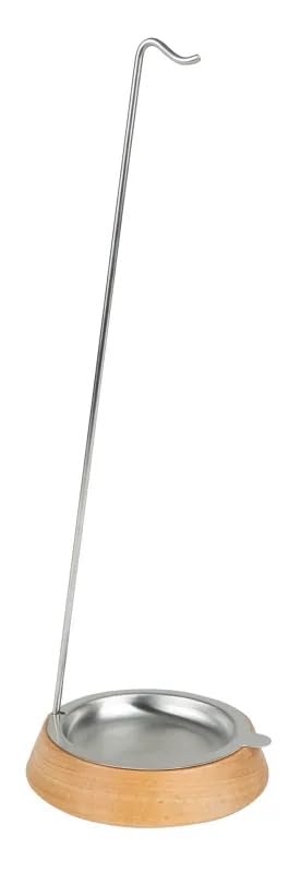 Redecker Dish Brush Stand with Beechwood Base and Stainless Steel Drip Tray