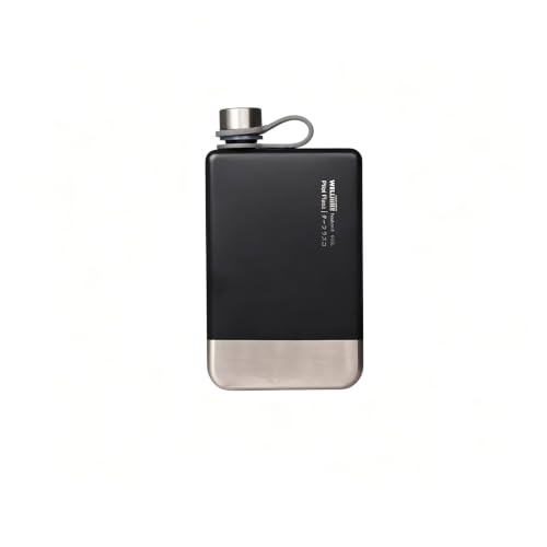 8oz Stainless Steel Outdoor Hip Flask with Leak-Proof Cap - Black