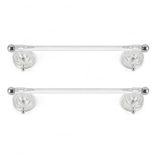 Transparent 16-Inch Suction Cup Towel Bar Set - No Drills, 2 Pack