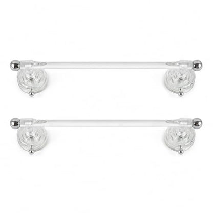 Transparent 16-Inch Suction Cup Towel Bar Set - No Drills, 2 Pack