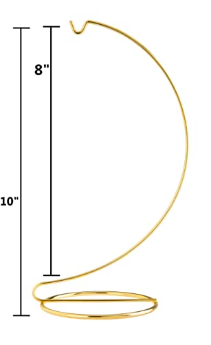 Gold Metal Ornament Display Stand - 10 Inch Tall for Christmas, Glass Terrariums, and Crafts - Pack of 6