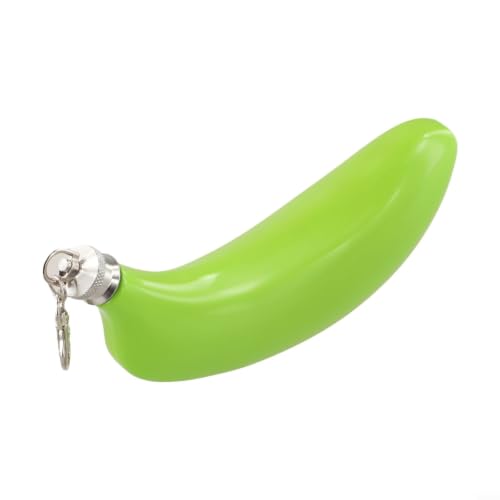 Stainless Steel Banana Shaped Hip Flask 5Oz - Green, Funny Fruit Wine Pot with Funnel for Camping & Hiking