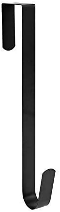Sattiyrch 15" Wreath Hanger - Sturdy Steel Over The Door Hook for Front Door (Black, 1)