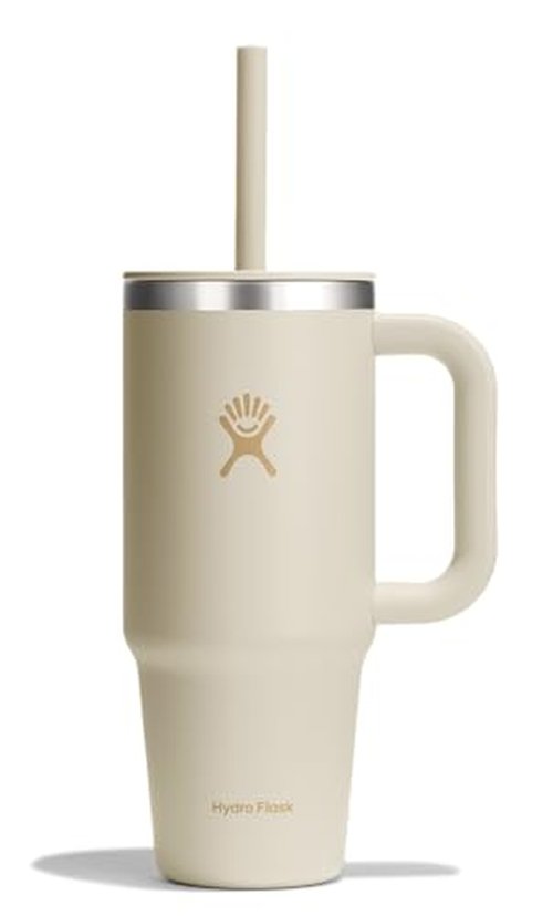 Hydro Flask Travel Tumbler with Handle, Lid and Straw - Insulated Stainless Steel in 40 Oz Dew