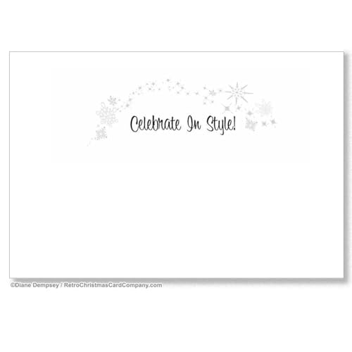 Mid Century Modern House Christmas Cards - Set of 8 Holiday Greeting Cards