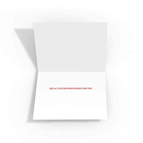 Bear in the River Christmas Card - Holiday Greeting Cards with Salmon & Santa Hat - 18 Pack - Standard Variation
