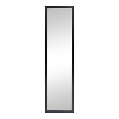 Over The Door Full Length Mirror - Black, Slim Rectangular Wall Mirror for Bedroom & Dorm