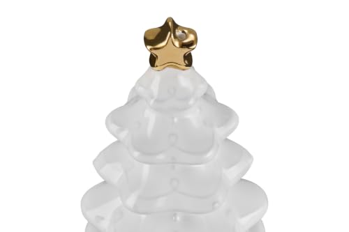Le Creuset Stoneware Christmas Tree Pie Vent with Gold Star, 3 Inch, White