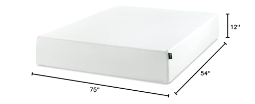 Zinus 12 Inch Full Green Tea Memory Foam Mattress [New Version], Fiberglass Free, Medium Firm Feel, Zoned Pressure Relief, Certified Safe Foams & Fabric, Mattress in A Box