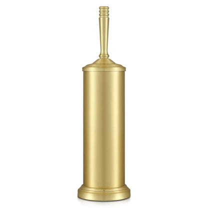 Toilet Brush and Holder Set - Brushed Gold, Splash Resistant Deep Cleaning